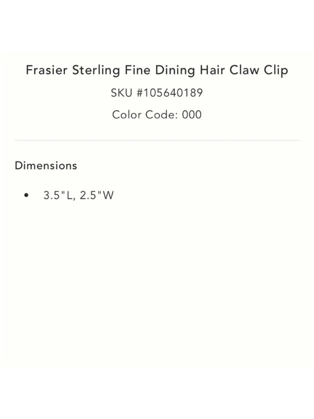 New! Anthropologie Frasier Sterling Caviar Champagne Claw Clip Set NWT